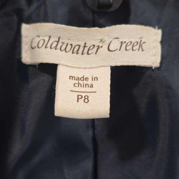Coldwater Creek Embroidered Patchwork Blazer Jacket Womens P8 Blue Teal Metalic - Picture 9 of 14